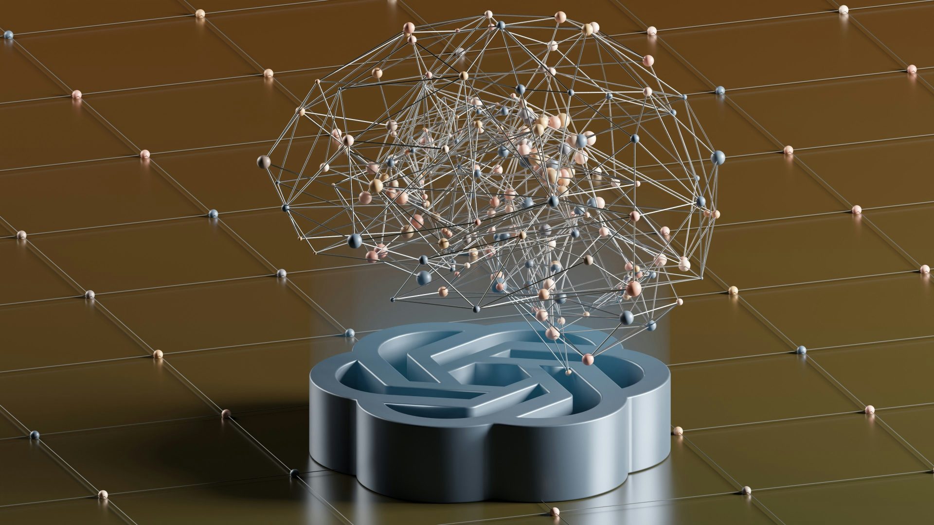 ein computergeneriertes Bild eines Netzwerks und eines Laptops